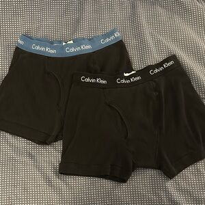 Calvin Klein Black and Blue Waistband Boxer Briefs